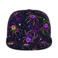 thumbnail image 2 of Daiia Multi-colored Spiders print Flat Bill Hats Flat Brim Trucker Cap Baseball Cap Adjustable Classic Low Profile Hat Unconstructed Plain Cap, 2 of 9