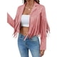 thumbnail image 3 of Chaquetas de Ante Sintético con Flecos y Forro para Mujer. Abrigos Cortos con Flecos para Mujer. Imprescindibles de Otoño 2025. Rosa M, 3 of 7