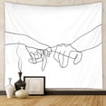 thumbnail image 3 of Tapiz minimalista para colgar en la pared con diseño lineal Pinky Promise, 130 x 150 cm, 3 of 3