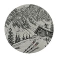 thumbnail image 4 of Orinice Mountain Scene Round Table Cover Stain Resistant Washable Indoor Outdoor Tablecloth Kitchen Dining Wedding Parties Table Cloth 100% Polyester Fiber 54-58, 4 of 8