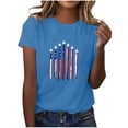 thumbnail image 1 of Blusas para las Mujeres Casual, Estampado Manga Corta Cuello Redondo Camiseta Top Hecho de Cómodo Estante de Imitación para Toda la Temporada de Uso Diario, Tops Cortos para las Mujeres, 1 of 5