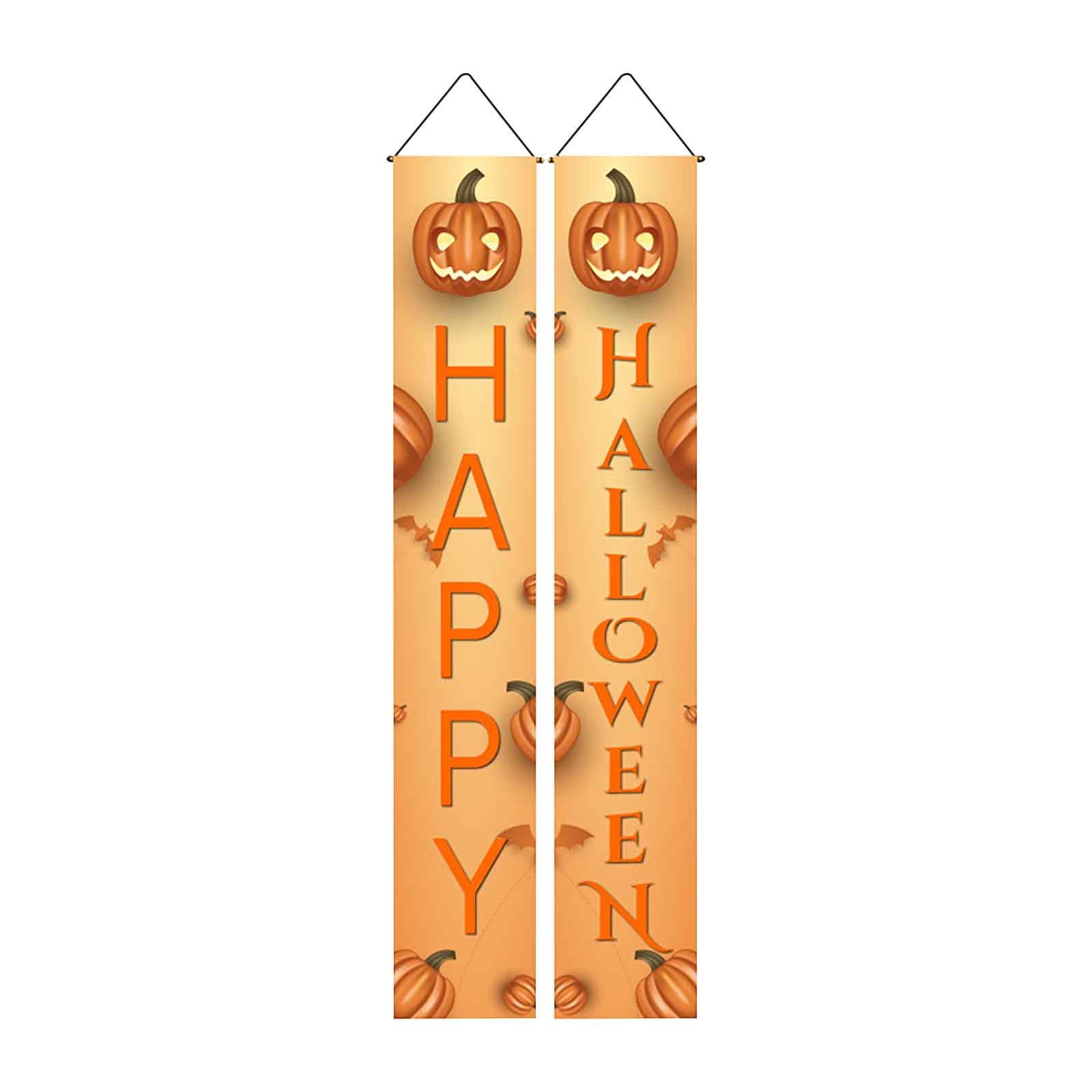 WHAMVOX 1paire Bannières De Porte Halloween Décoratives Couplets Décorations Festives Pour Soirées Halloween Intérieur Et Extérieur
