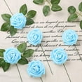 thumbnail image 5 of 30pcs Baby Blue Roses Foam Flowers Artificial Roses with Stems, Fake Roses with Fake Flowers for DIY Wedding Bouquets Baby Shower Centerpieces Floral Party Home Décor (Light Blue), 5 of 5