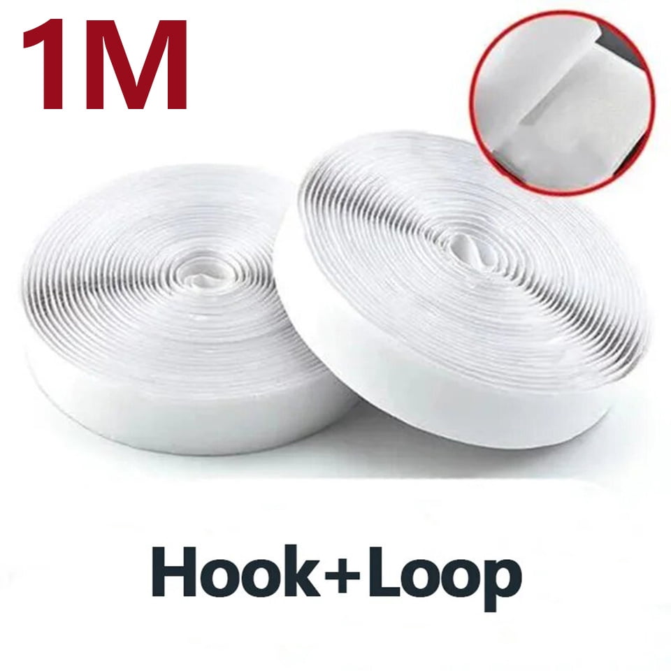 25Meter Strong Double Sided Self Adhesive Hook and Loop Fastener Tape Nylon Sticker Adhesive velcros Strap DIY Craft Accessories white 1Meter 30mm Wide