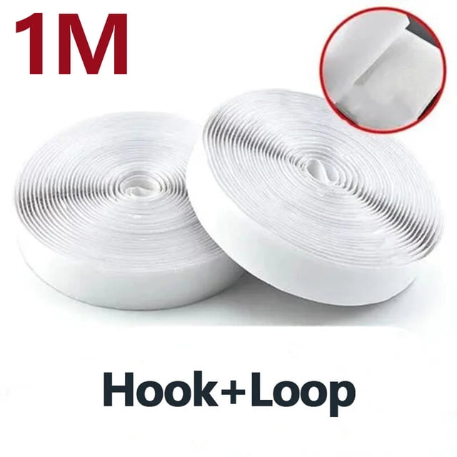 25Meter Strong Double Sided Self Adhesive Hook and Loop Fastener Tape Nylon Sticker Adhesive velcros Strap DIY Craft Accessories white 1Meter 20mm Wide