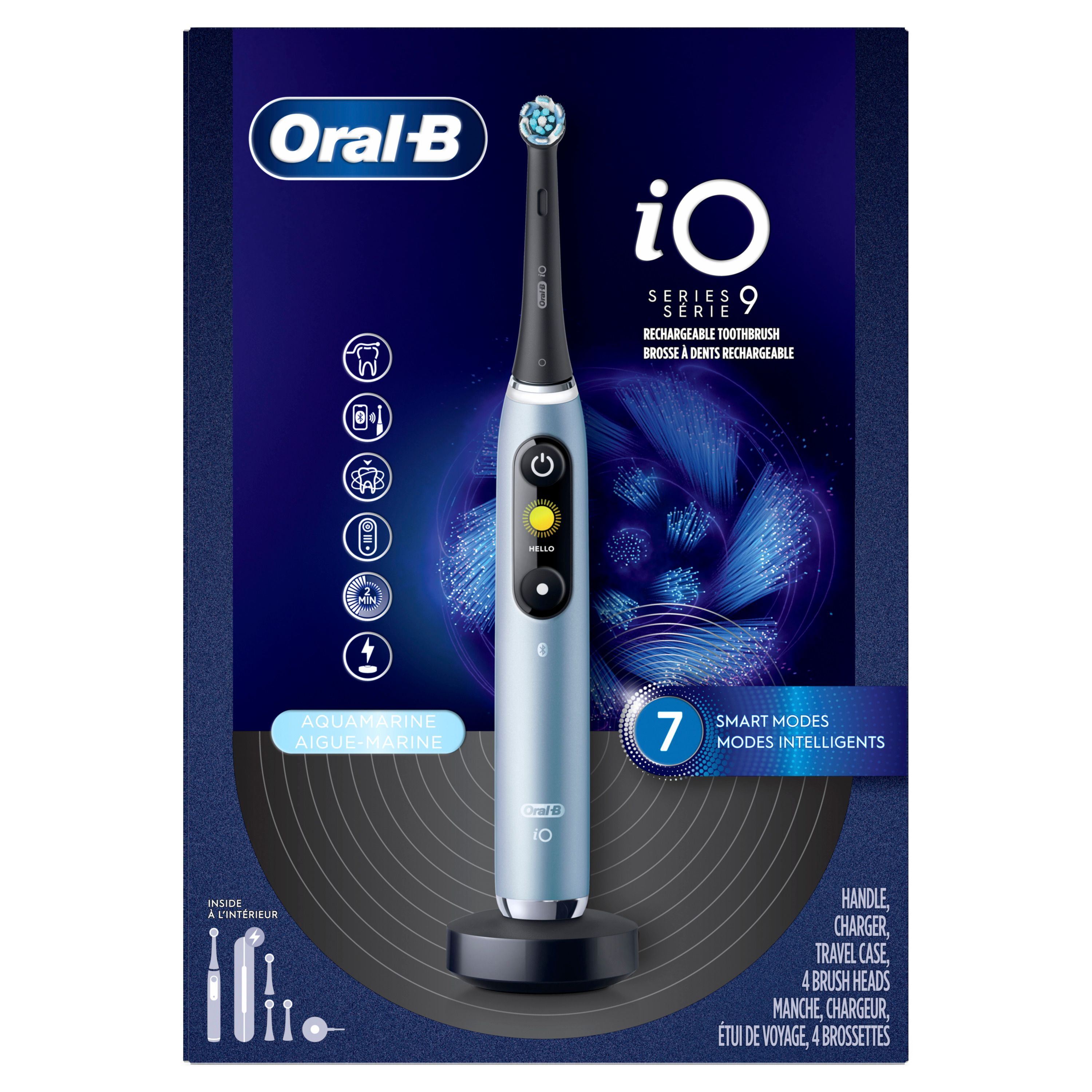 Oral-B iO Series 9 Electric Toothbrush with 4 Brush Heads, iO9 Rechargeable Power Toothbrush