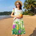 thumbnail image 4 of Balery Plants and Insects Vestidos sueltos de manga corta para mujer, vestidos de verano 2025, vestidos casuales de corte A con vuelo., 4 of 6