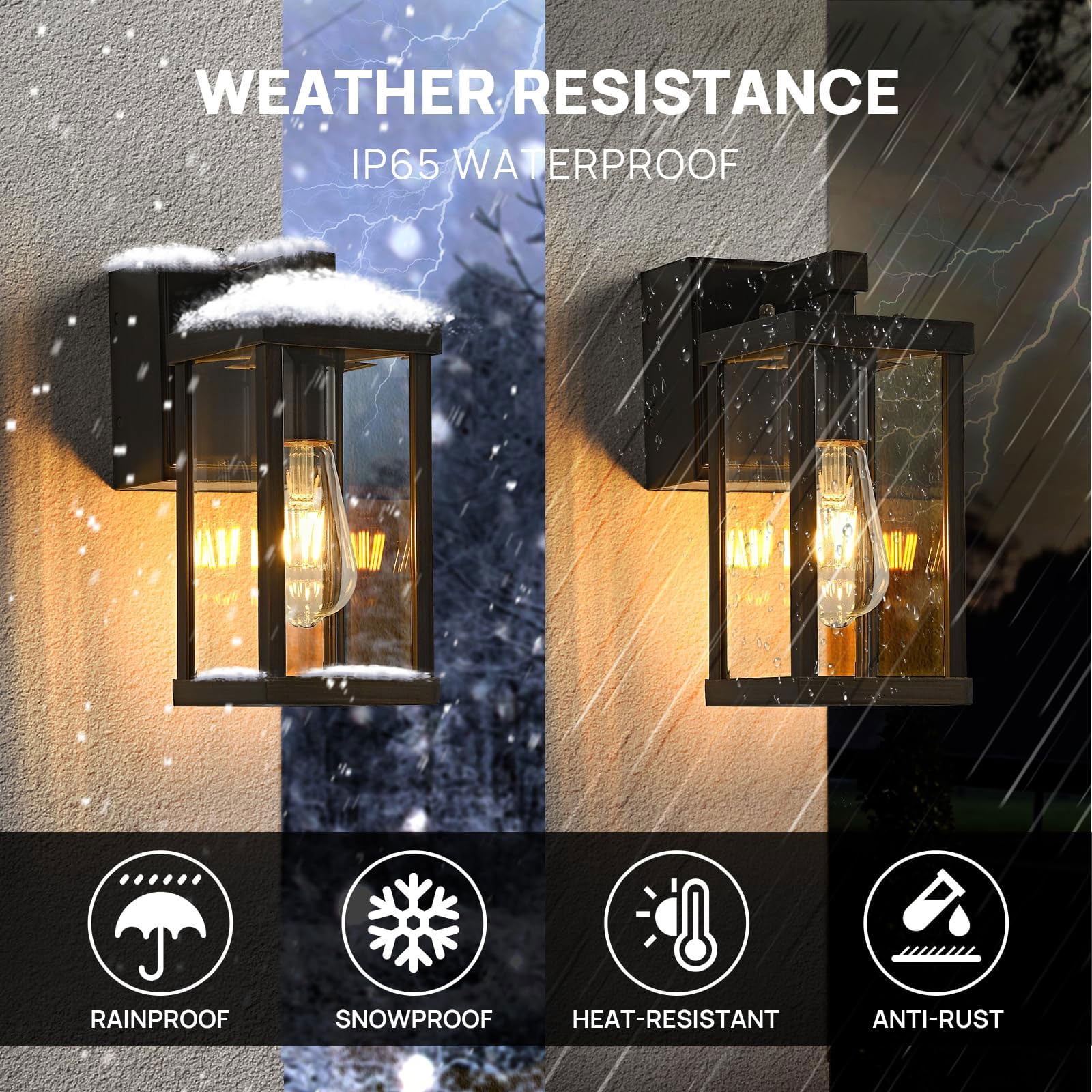 Porch Lights with GFCI Outlet, Dusk to Dawn Sensor Outdoor Lights Waterproof Anti-Rust Wall Sconce Lantern, Exterior Fixture for House Front Door Patio Garage, Gold Brown,1 Pack