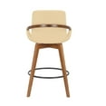 thumbnail image 5 of Baylor 26" Cream Faux Leather and Walnut Wood Swivel Bar Stool, 5 of 7