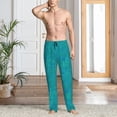 thumbnail image 5 of Bingfone Blue Green Glitter Mens All Over Print Sleep Pajama Pants-Large, 5 of 6