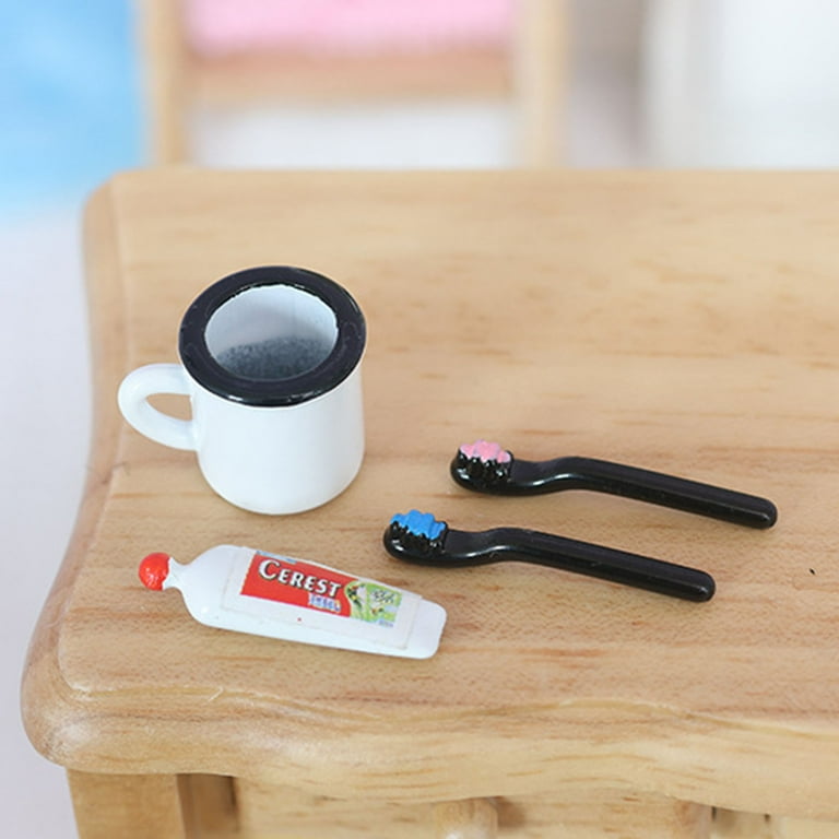 Dollhouse Tooth Brush Miniature Match 1:6 And 1:12 Dolls Realistic