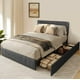 thumbnail image 1 of Zocalo Base de Cama  Full Size | Cama con Almacenamiento, Respaldo Ajustable y 4 Cajones | Gris oscuro, 1 of 9