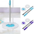thumbnail image 1 of 360° Rotating Spinning Mop with 2 Microfiber Mop Heads and 47" Extendable Mop Pole Handle, 1 of 7