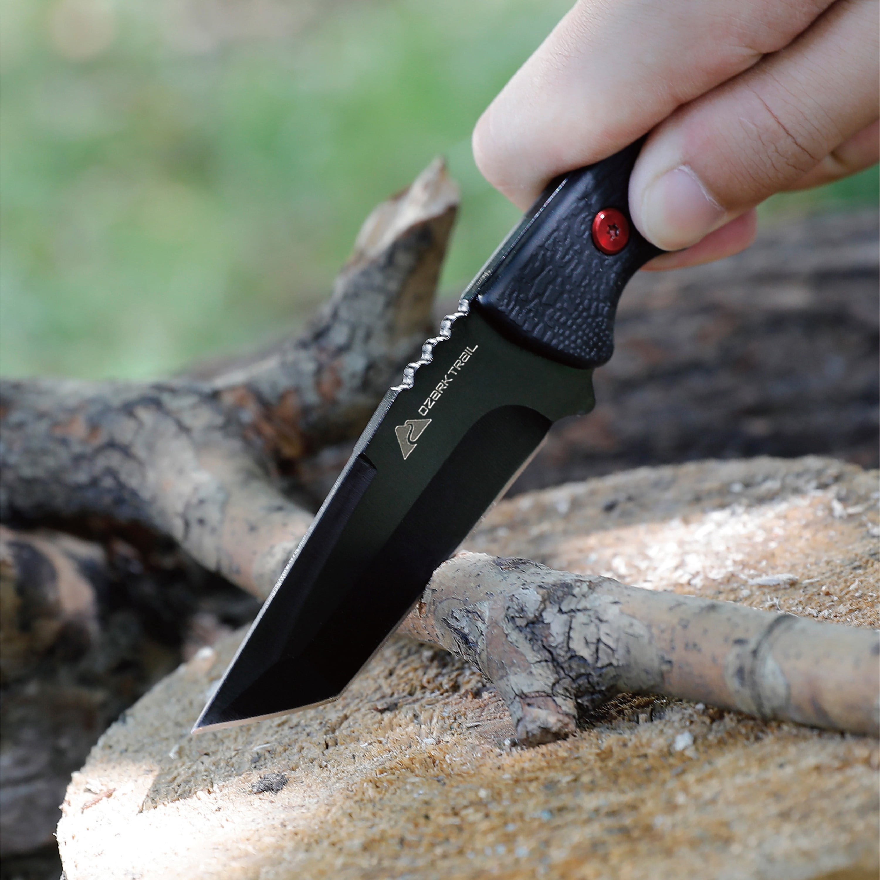 Ozark Trail Eagle Rock 7.5 inch Fixed Blade Black Tanto