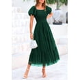 thumbnail image 4 of Vestido PRETTYGARDEN 2025 Midi de Tul con Fruncido Verde Oscuro M, 4 of 7