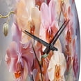 thumbnail image 5 of Designart "Peach Orchids love expression II" Floral Oversized Wall Clock, 5 of 5