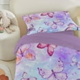 thumbnail image 3 of Toddler Bedding Sets for Babys Boys Girls Kids Blue Purple Tie Dye Butterfly Toddler Crib Comforter Set Flat Sheet Fitted Sheet and Pillowcase 4 Pieces, 3 of 4