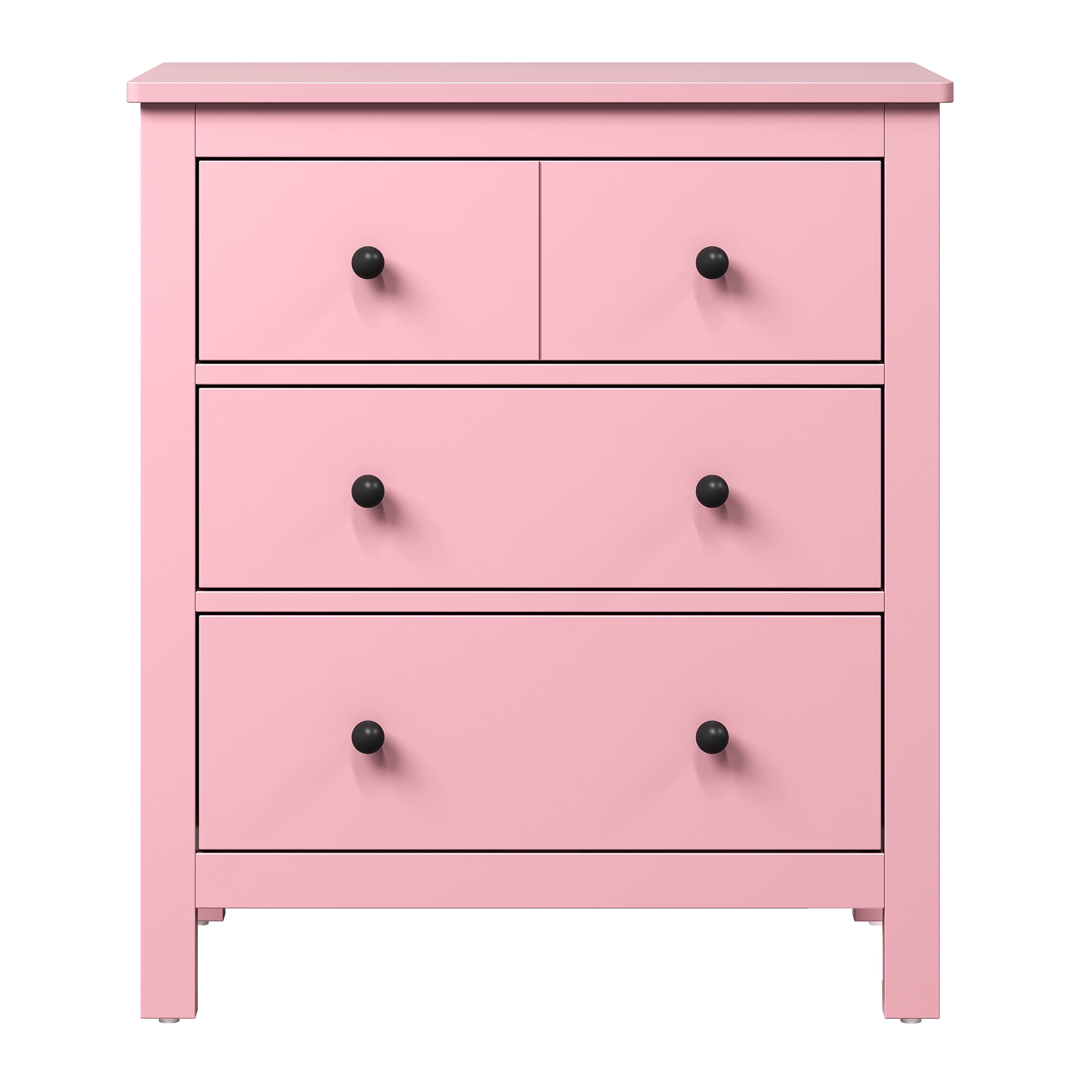 Heynemo 27" Wood Chest of Drawers with Storage Drawers for Living Room, Bedroom, Entryway, Pink