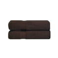 thumbnail image 1 of Zero Twist 575 GSM 100% Combed Cotton Chevron Border 2-Piece Bath Sheet Set Espresso, 1 of 1