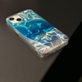 thumbnail image 3 of Blue Water Ripple Holographic Phone Case Compatible with iPhone 13 Pro 2021 Aesthetic Bling Glitter Wave Laser Pattern Fun Unique Slim Protective Cover for iPhone 13pro 6.1in, 3 of 9