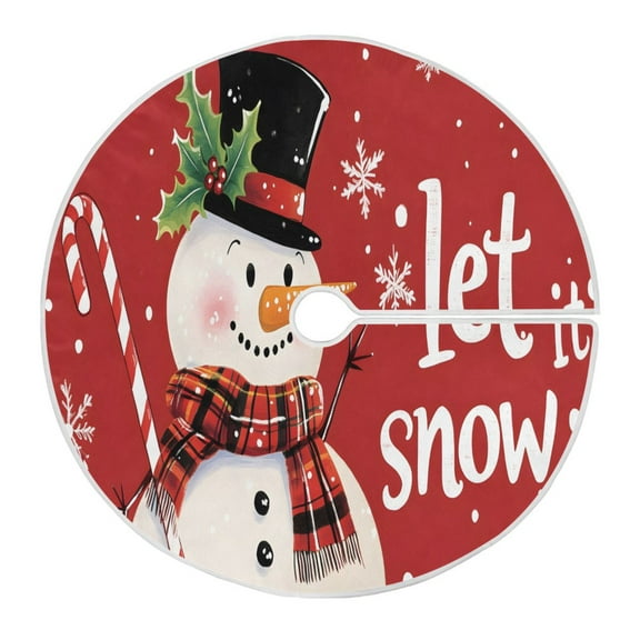 Ryvnso Christmas Tree Skirt Snowman Christmas Snowy Xmas Tree Skirts Ornament Home Decorations 35.4"