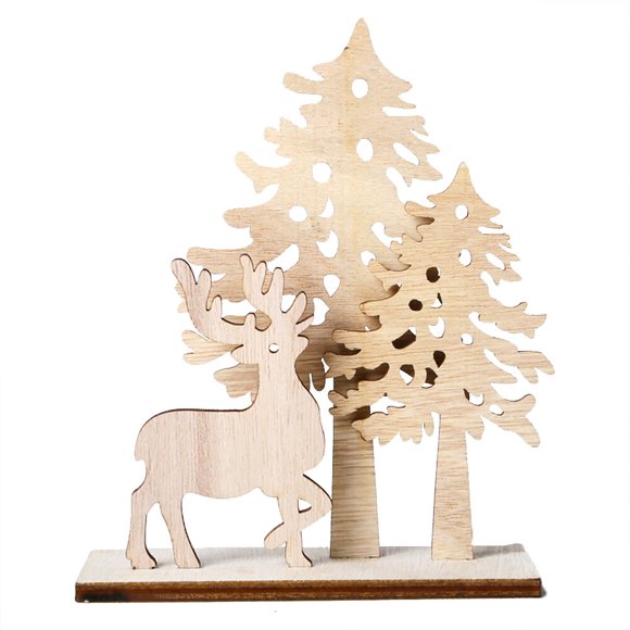 Wooden Deer Decorations Creative Handicraft Deer Decorations Christmas Home DIY Party Decors Supplies
