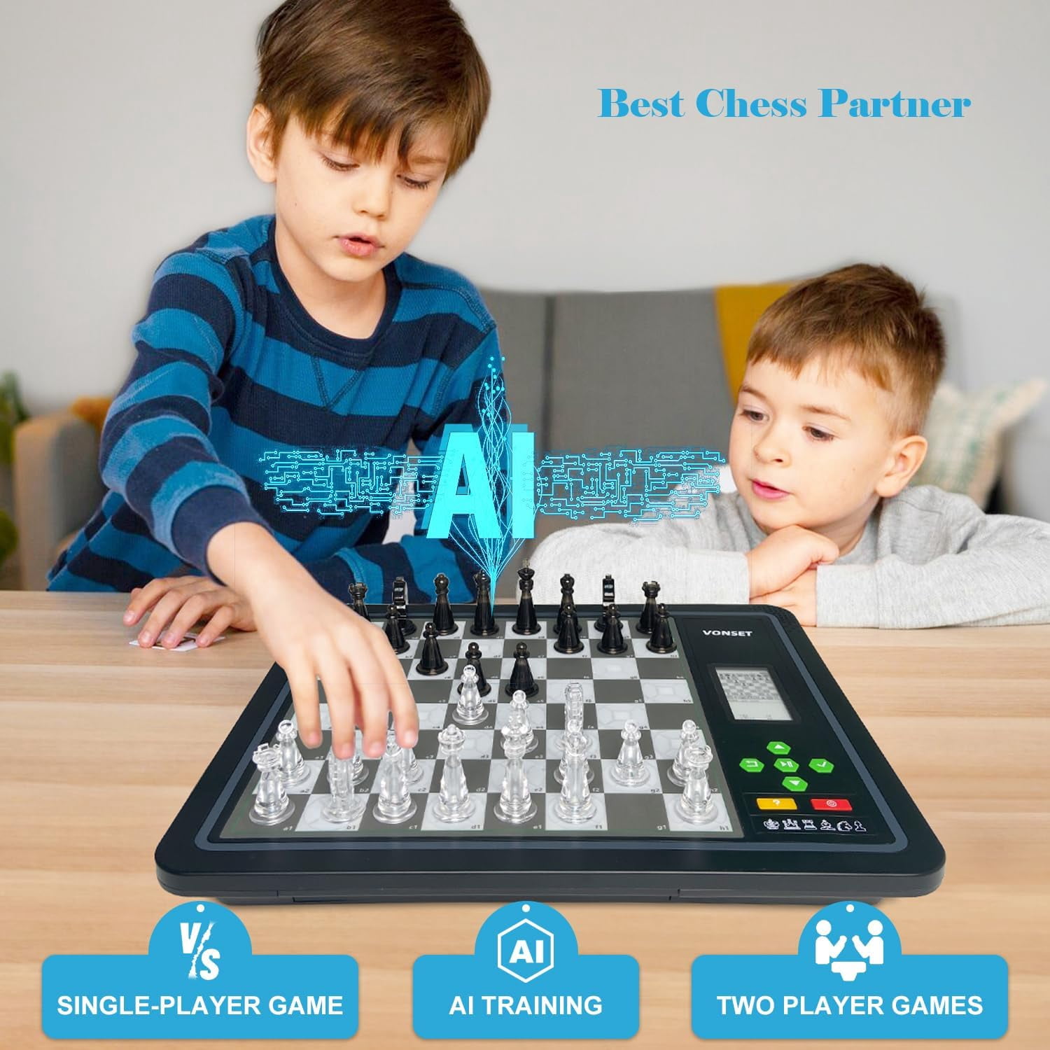 Vonset L6 chess computer Electronic Chess Set Computer Chess Board Game Chess Sets for Beginners and Improving Players