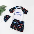 thumbnail image 3 of Hienoo Boys Quick Drying Athletic Swimsuit Rash Guard Swim Trunks Hat, 3-Piece, Sizes 2-10, 3 of 3