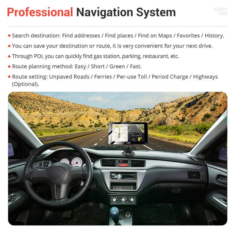 GPS Navigation for Car Commercial Truck Navigation 7 Vehicle GPS 2024 Maps  Touch Screen No Internet Required GPS Navigation Route Planning Free