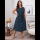 thumbnail image 5 of Vestidos de Verano de Talla Grande - Vestido Informal Sin Mangas con Cuello Redondo y Botones para Mujer Azul Oscuro 4XL, 5 of 10