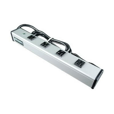 Wiremold Plug-In Outlet Center Unit - Power distribution strip - 15A/L /15' cord - AC 120 V - input: NEMA 5-15P - output connectors: 4 - 15 ft cord - gray