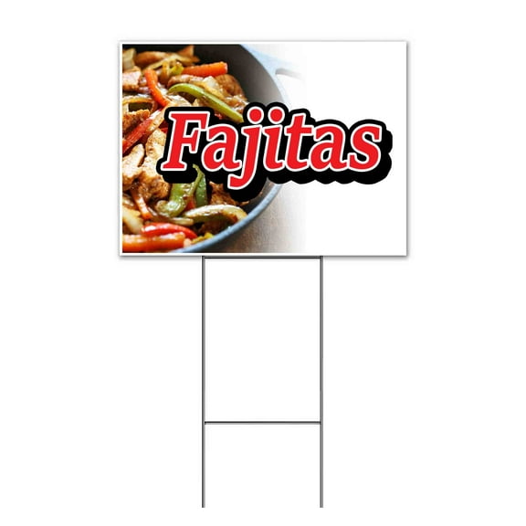 Fajitas (18" x 24") Yard Sign, Includes Metal Step Stake