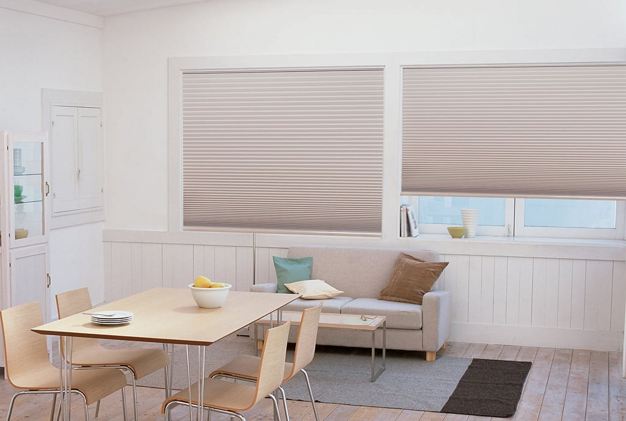Redi Shade Easy Lift No Tools Trim-at-Home Cordless Pleated Light Blocking Shade Natural, 48" x 64"