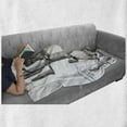 thumbnail image 6 of Cactus Soft Flannel Fleece Throw Blanket, Sketchy Hand Drawn Print of Desert Plants Mexican Travellers Image, Cozy Plush for Indoor and Outdoor Use, 60" x 80", Charcoal Grey, by Ambesonne, 6 of 6
