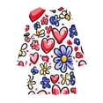 thumbnail image 3 of Odeerbi Niñas Vestido de Patinadora Estampado Corazón Vestidos de Princesa 4-14 Años Niñas Vestido de Patinadora Cuello Redondo Vestido de Manga Larga, 3 of 4