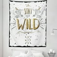 thumbnail image 1 of Saying Tapestry, Stay Wild Saying with Grunge Swirls Curves and Arrows Hand Lettering, Fabric Wall Hanging Decor for Bedroom Living Room Dorm, 5 Sizes, Pale Brown White, by Ambesonne, 1 of 1
