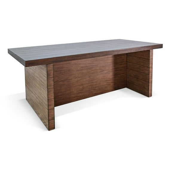 Pemberly Row Brown Finish Contemporary Wood Counter Dining Table