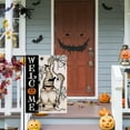 thumbnail image 6 of Welcome Halloween Mummy Gnome Small Decorative Garden Flag, Scary Spider Web Bat Yard Lawn Outside Decor, Jack O Lantern Pumpkin Burlap Outdoor Home Decoration Double Sided 12.5 x 18, 6 of 6