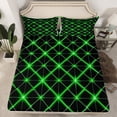 thumbnail image 2 of Erosebridal Teens Abstract Queen Sheet Sets, Green Strpied Geometry Bedding Queen Size, Modern Fashion Decor, 2 of 7