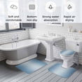 thumbnail image 5 of Blue Ombre Bath Mat 3 Piece Bathroom Rug Set, Modern Gradient Abstract Art Non Slip Bath Rug Contour Mat and Toilet Lid Cover, Absorbent Shower Mats Soft Bath Rugs and Mats Sets, 5 of 8