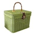 thumbnail image 3 of QSTDGVPW Handwoven Storage Basket Empty Gift Basket Home Decor Decorative Multifunctional Green 20x21x27cm, 3 of 9