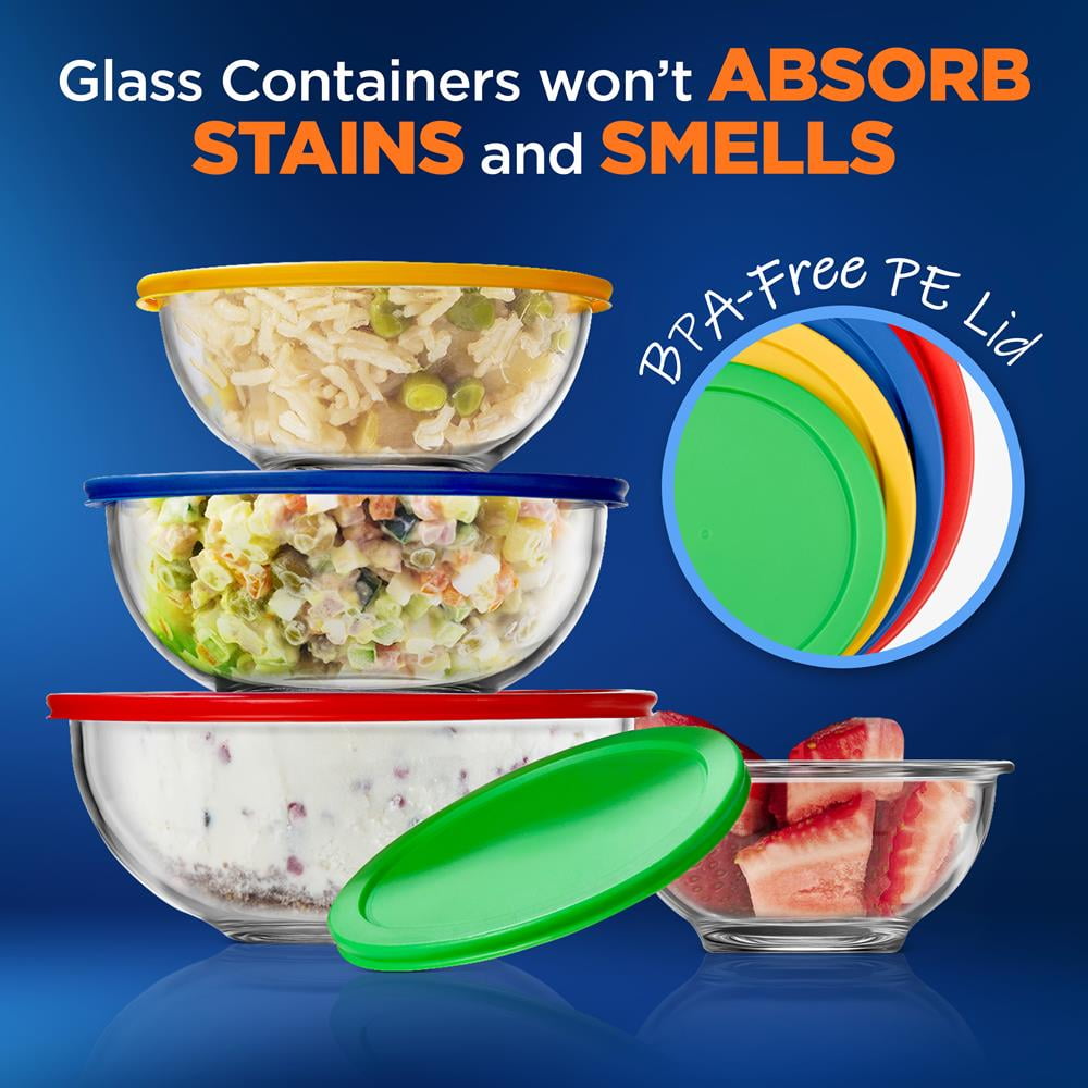 NutriChef Glass Mixing Bowls - Thumbnail 3