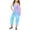 Sky Blue, variant on AWZXDE Girls Summer Print V Neck Sleeveless Romper Loose Fit Casual Jumpsuit With Pockets Lightweight Comfortable Jumpsuit For Girls Pink,9-10 Years