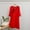 Red, variant on QUINDOS Cotton Pajamas for Women Plus Size Long Nightgowns for Women Chinese Style Short Sleeve Sleep Dress Casual Solid Button Loose Home Wear Night Dress