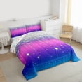 thumbnail image 3 of Feelyou Glitter Sequin Print Bedding Comforter Set for Female, Cartoon Dreamy Stars Print Twin Comforter Sets, Modern Fashion Reversible Bedding Set, Lightweight Room Decor, 2 Pieces, 3 of 8