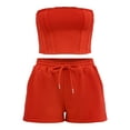 thumbnail image 5 of No Boundaries French Terry Tube Top and Shorts Set, 2-Piece, Women's, 5 of 5