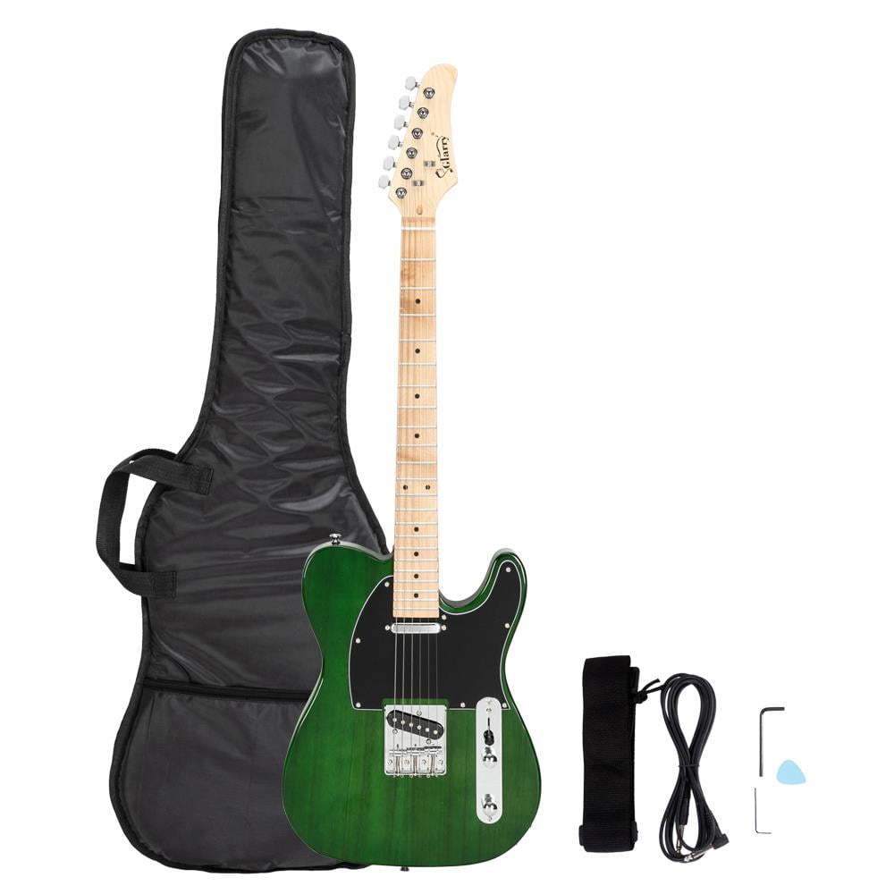 Glarry Maple Fingerboard Electric Guitar with Bag,Plectrum,Strap,Wire,Tool,Green