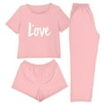 thumbnail image 2 of ZHYou Christmas Pajama Sets for Women Comfortable Breathable Soft Women Christmas Sleepwear Loungewear Short Sleeve Shorts Pajamas Sets Colorful Print Festive Holiday Style Sets,Pink,Size XS, 2 of 8