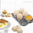 thumbnail image 3 of Bandeja para huevos Flexzion, cerámica, 6 tazas, nevera de porcelana, color gris, 3 of 8