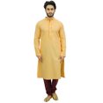 thumbnail image 2 of Atasi Men's Yellow Kurta Pyjama Set Long Cotton Tunic Shirt Ethnic Wear-XXX-Large, 2 of 6